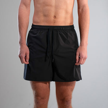 2 IN 1 RUNNING SHORTS - THE SWIFT - 6" BLACK