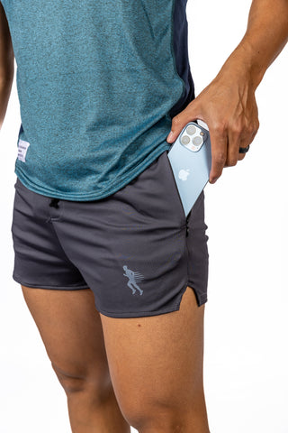 2 IN 1 RUNNING SHORTS- 5" GRAPHITE - THE SURGE