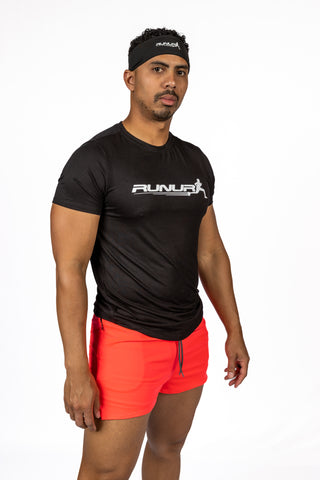 2 IN 1 RUNNING SHORTS - 5" NEON CORAL - THE SURGE