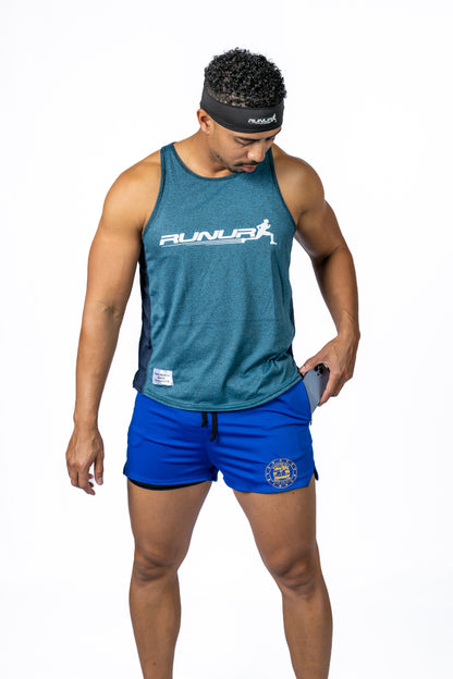 SINGLET - HEATHER BLUE - THE OUT AND BACK