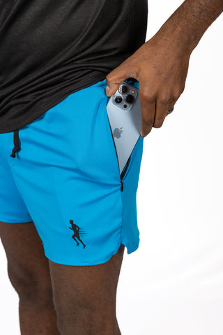 2 IN 1 RUNNING SHORTS - 5" DARK TURQUOISE - THE SURGE