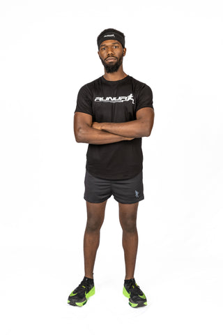 2 IN 1 RUNNING SHORTS - 5" BLACK - THE SURGE