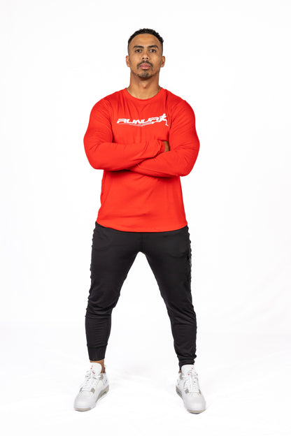 LONG SLEEVE TEE -  RED SCARLET - THE TAPER