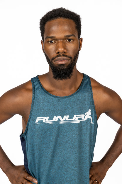 SINGLET - HEATHER BLUE - THE OUT AND BACK