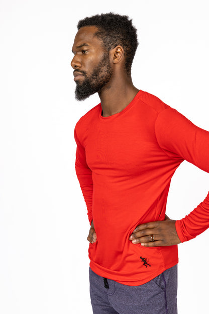 LONG SLEEVE TEE -  RED SCARLET - THE TAPER