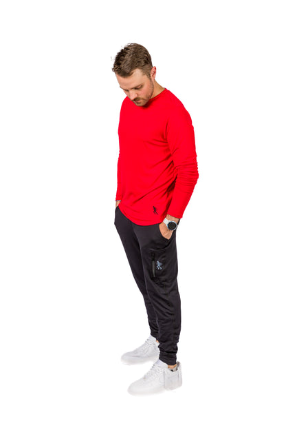 LONG SLEEVE TEE -  RED SCARLET - THE TAPER